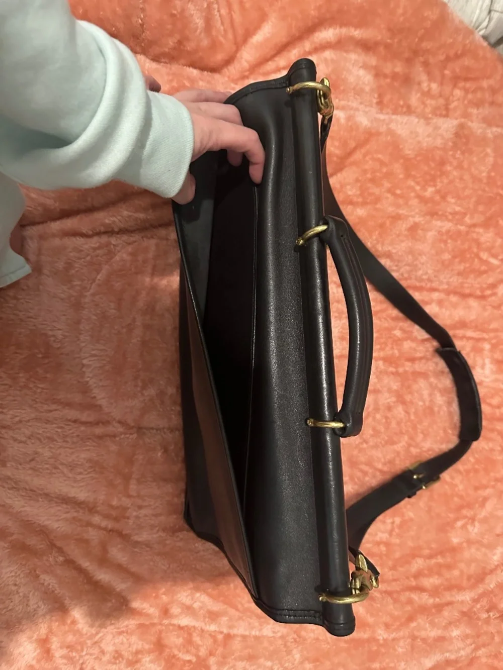 Authentic Vintage Coach Beekman 5266 Black Leather Briefcase Laptop Bag U